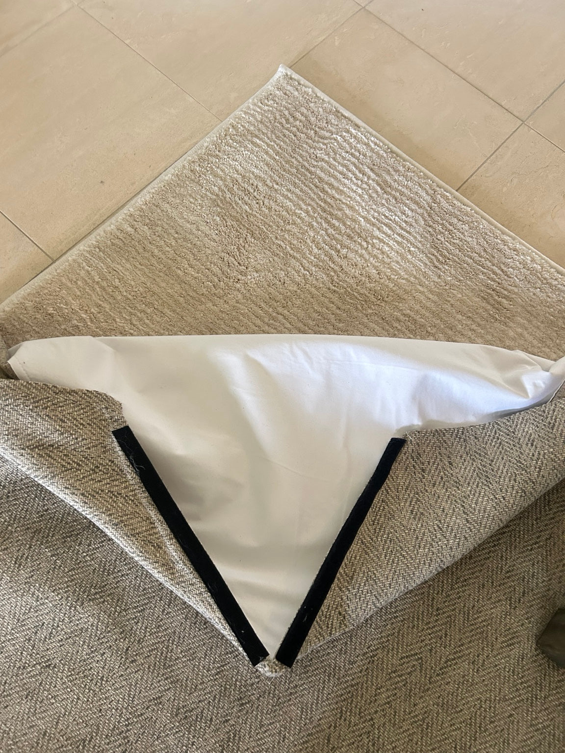 Luxury Rug Cover – 8x10 Taupe (Washable & Vacuumable)